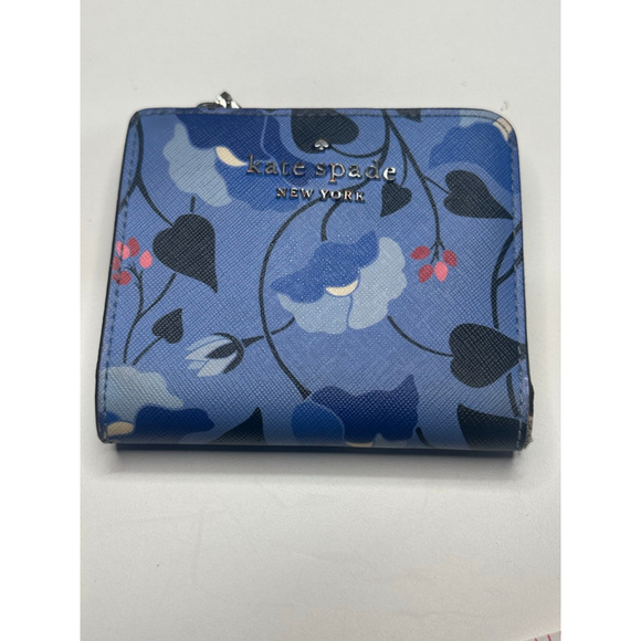 Kate Spade Handbags - Women's Kate Spade Blue Floral Bifold Wallet One Size